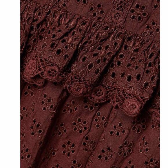 Doen Floryn Romantic Lace Eyelet Top Antique Walnut Size XL - Picture 15 of 15